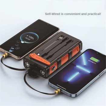 30000 mA solar power bank large capacity, fast charging with cable, solar energy | wholesale/OEM/ODM