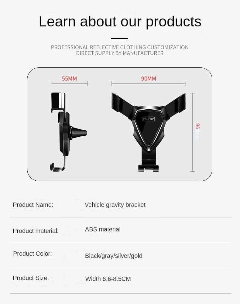 cell phone car holder specifications 