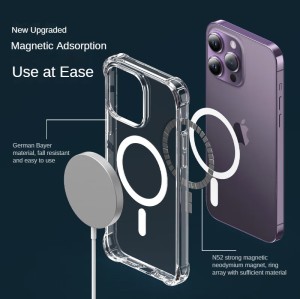 Transparent  iphone protector case Protective Case MagSafe Apple tpu magnetic charging phone case