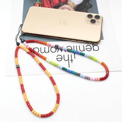 mobile phone chain, mobile phone lanyard Colorful Macaron bead |wholesale/OEM/ODM