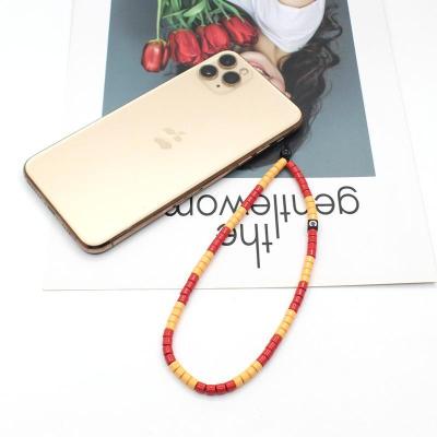 mobile phone chain, mobile phone lanyard Colorful Macaron bead |wholesale/OEM/ODM