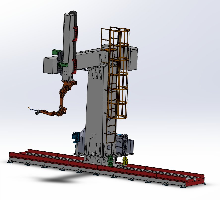3D CAD model of the YOMI cantilever welding robot travelling column and boom