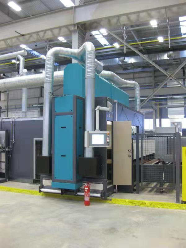 YOMI PT3070 automatic painting production line installed in a steel-structure workshop