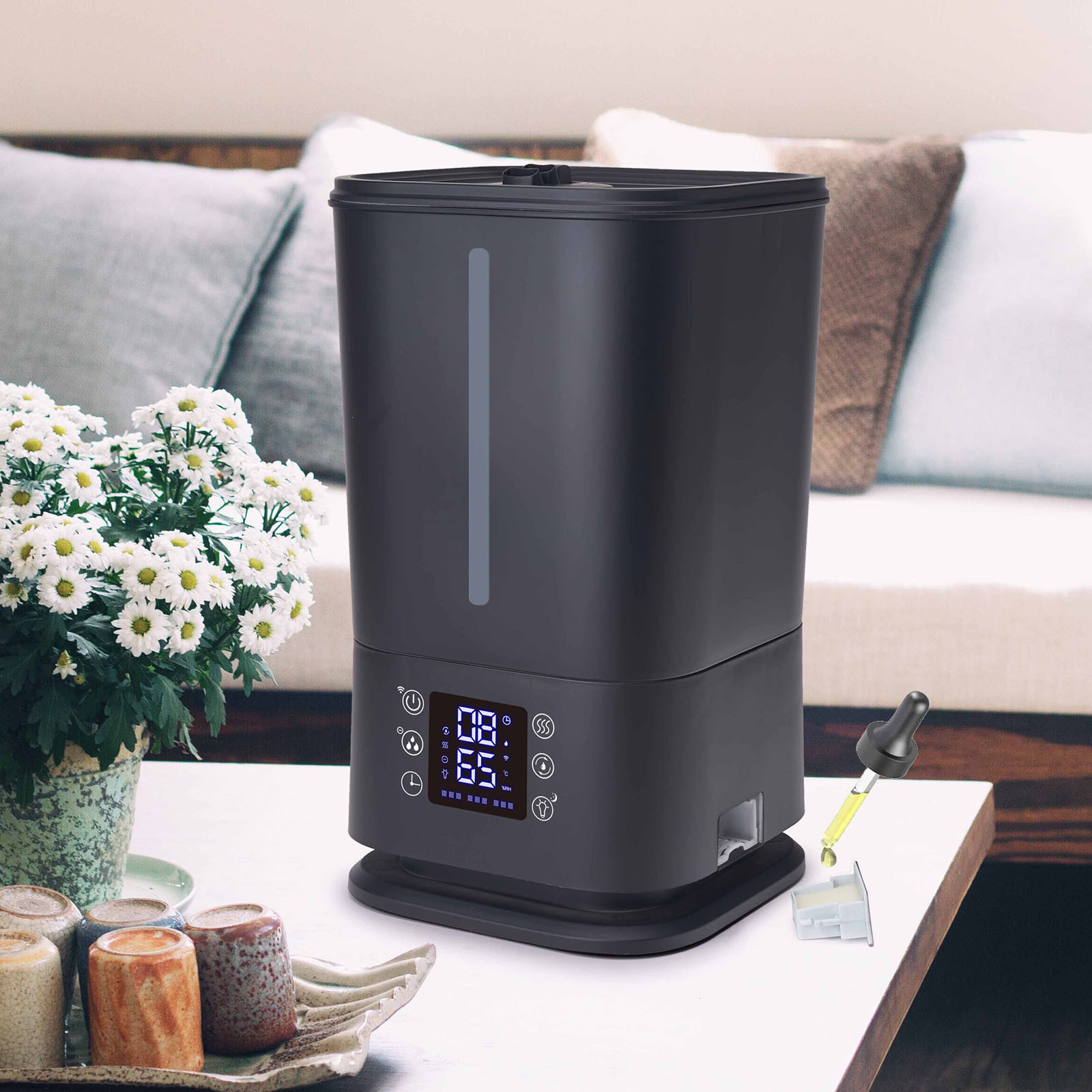 New style warm and cool mist humidifiers with PTC heater and Wifi Control