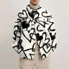 Custom Mens Fashion hip hop Streetwear Printed Oversize Fleece Jacket