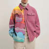 Custom Mens Fashion hip hop Streetwear Printed Oversize Fleece Jacket