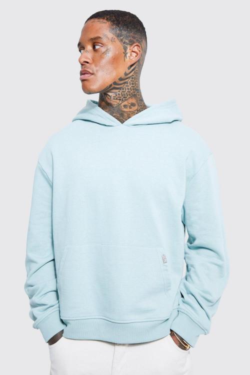 100%Cotton 380g Heavyweight Sweatshirts Men Oversized Casual Garment With Thick Solid Color Hoodie