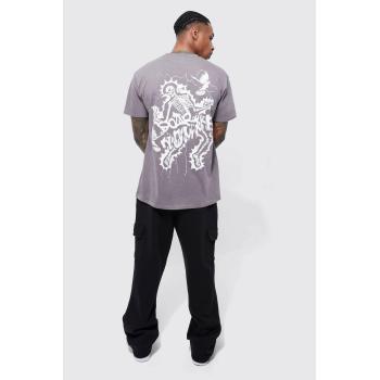 Streetwear Tee Men 100% Cotton Custom Dtg Printer Shoulder Furbished Graphic Skeleton Graphic T-shirt