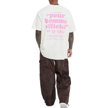 Skateboard Crew-neck Tee Men 100% Cotton Custom Print Skateboard Oversize Floral Graphic T-Shirt