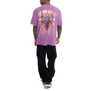 Hip Hop Crew-Neck Tee Of Men 100% Cotton Custom Print Streetwear Oversize Overdye Graphic T-shirt