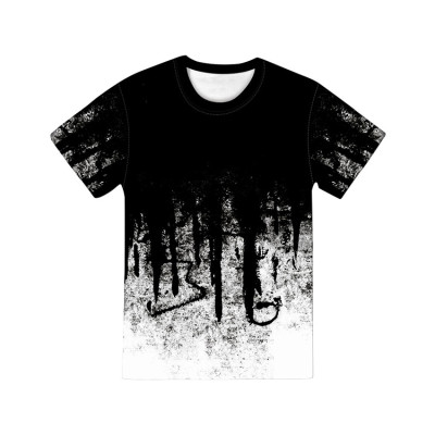 Custom Men's t shirt Puff Print Loose Street Style Cotton  Washed Summer t shirt