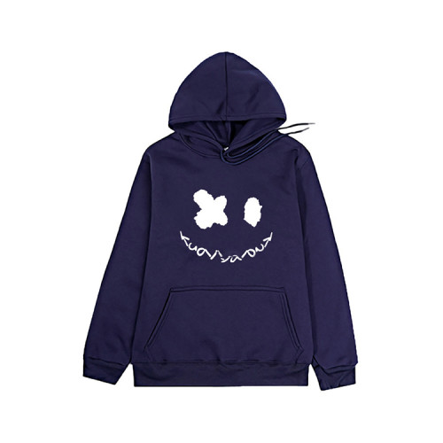 Custom Mens Hoodie Versatile Spring Smiley Sweatshirt Loose Fit Athleisure Print Hoodie