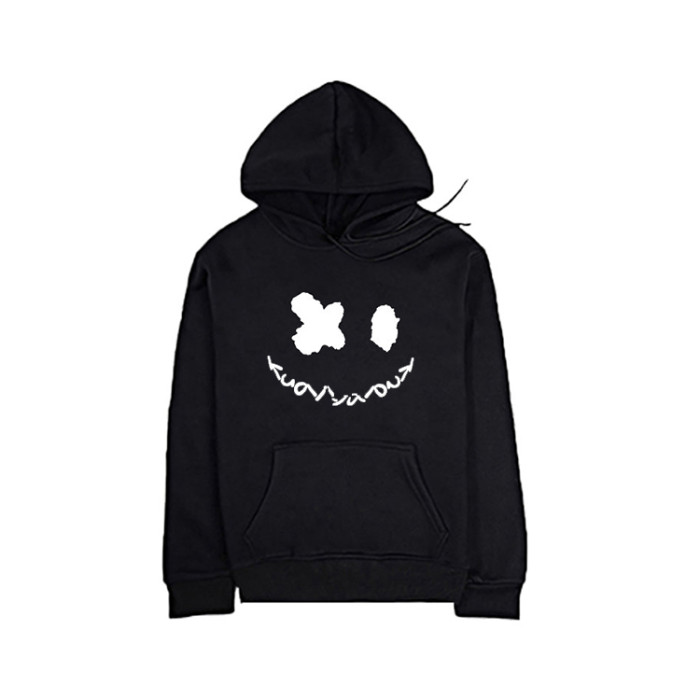 Custom Mens Hoodie Versatile Spring Smiley Sweatshirt Loose Fit Athleisure Print Hoodie