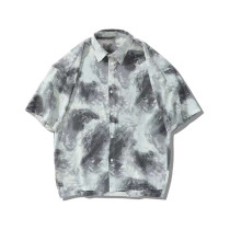 Custom men's short-sleeved shirts summer breathable loose casual tie-dye print T shirts