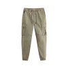 Customized men's multi-pocket elastic waistband waist cord casual nine-quarter cargo pants