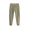 Customized men's multi-pocket elastic waistband waist cord casual nine-quarter cargo pants