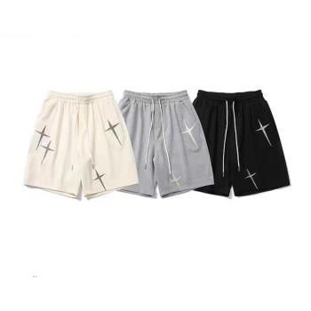 Custom men's drawstring elastic waist  streetwear shorts street style fashion comfortable stretch  shorts