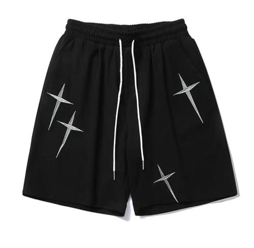 Custom men's drawstring elastic waist  streetwear shorts street style fashion comfortable stretch  shorts