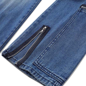 Custom Vintage Heavy Metal Zipper Punk-style Drape Mop Pants  Men's Trendy Loose Wash Jeans