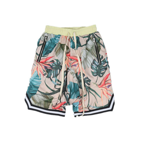 Custom High Quality High Street Hip Hop Hawaiian Style Beach Pants Resort Loose Drop Floral Shorts For Summer