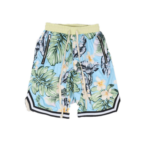 Custom High Quality High Street Hip Hop Hawaiian Style Beach Pants Resort Loose Drop Floral Shorts For Summer