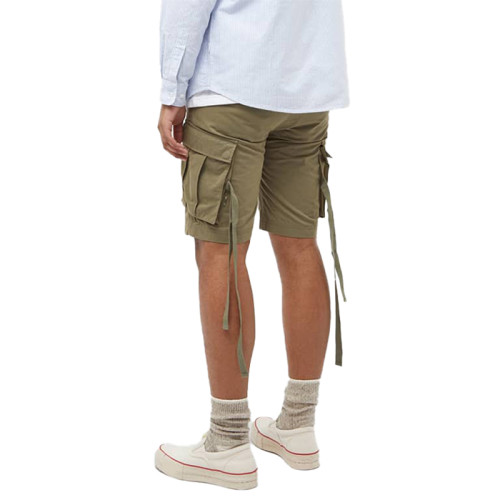 Custom Logo Branded Men's Summer Polyester Casual Elastic Waist Spandex Nylon Cargo Shorts for Men