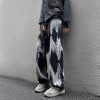 Custom men's retro loose casual straight jeans slightly elastic New youth popular tide washed jeans pants