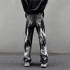 Custom men's retro loose casual straight jeans slightly elastic New youth popular tide washed jeans pants