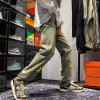 Custom men's retro loose casual straight jeans slightly elastic New youth popular star patch embroidery washed jeans pants
