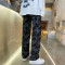 Custom men's vintage loose-fitting casual tie-dye straight-leg elastic pants