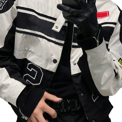 Custom Spring New Trendy Racing Suit Embroidered Harbor Wind Motorcycle Jacket