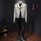 Custom White Biker Leather Jacket Men's Zipper Suit Leather Jacket Top Punk PU Jacket Coat