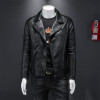 Custom White Biker Leather Jacket Men's Zipper Suit Leather Jacket Top Punk PU Jacket Coat