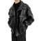 Custom High-quality Motorcycle Soft Leather Jacket Men's  Thick Short High-end Bomber Jacket