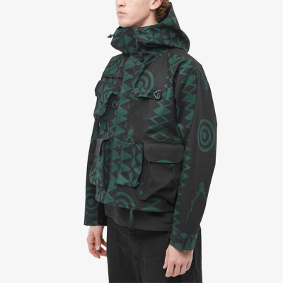 Custom hip hop streetwear drawstring anorak jacket with zippered pockets for men