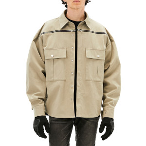 Custom zipper shirt jacket cool handsome fashion cargo coat for autumn