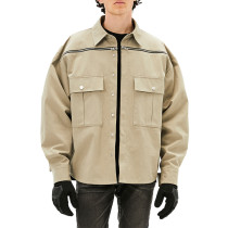 Custom zipper shirt jacket cool handsome fashion cargo coat for autumn