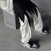 Custom men's retro loose casual straight jeans slightly elastic New youth popular black with white jeans pants