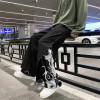 Wholesale oversized fake two pieces buttoned pants summer wide leg loose comfortable pants