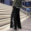 Wholesale oversized fake two pieces buttoned pants summer wide leg loose comfortable pants