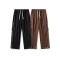 Custom men's drawstring elastic waistband printed side zipper sweatpants street style stretch sweatpants