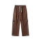 Custom men's drawstring elastic waistband printed side zipper sweatpants street style stretch sweatpants