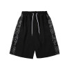 Custom men's side cashew flower sports shorts loose wide leg casual with waist cord shorts