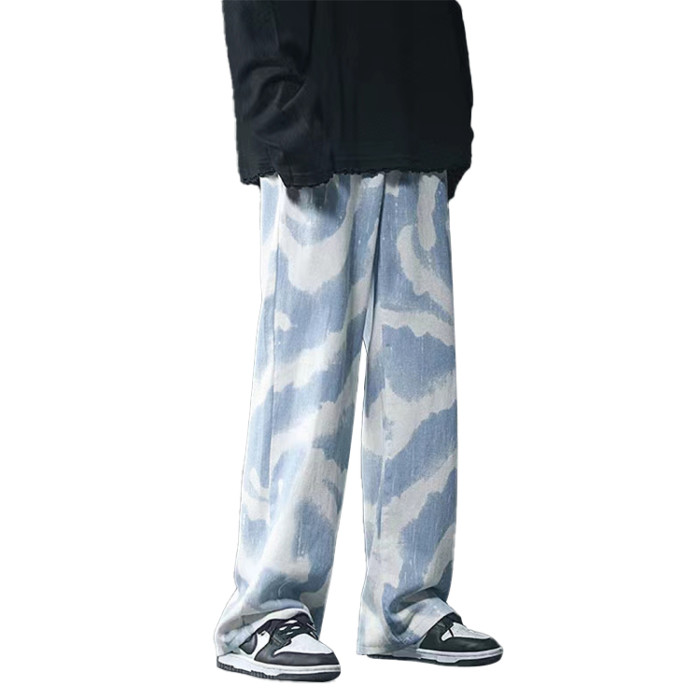 Wholesale men's drawstring elastic waist cargo pants street style fashion comfortable stretch skateboard sports pants