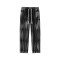 Custom men's vintage wash loose casual straight jeans slightly elastic New youth popular black with white jeans pants