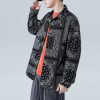 Custom trendy street full of loose denim jacket men's trend large size cashew flower casual jacket