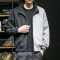 Custom men's autumn zipper jacket featuring trend-block color-block men's loose cardigan jacket