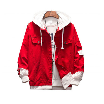 Custom Men's high quality cotton casual personality wash jacket street hooded men's jacket