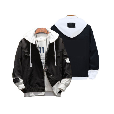 Custom Men's high quality cotton casual personality wash jacket street hooded men's jacket