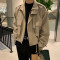 Custom men's new spring loose trend fake two-piece vintage cargo jacket with lapels